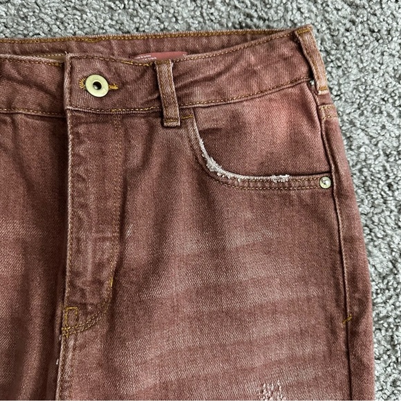 Pilcro The Vintage Straight Distressed Straight Fit Rust Red Womens 27 - Picture 5 of 15